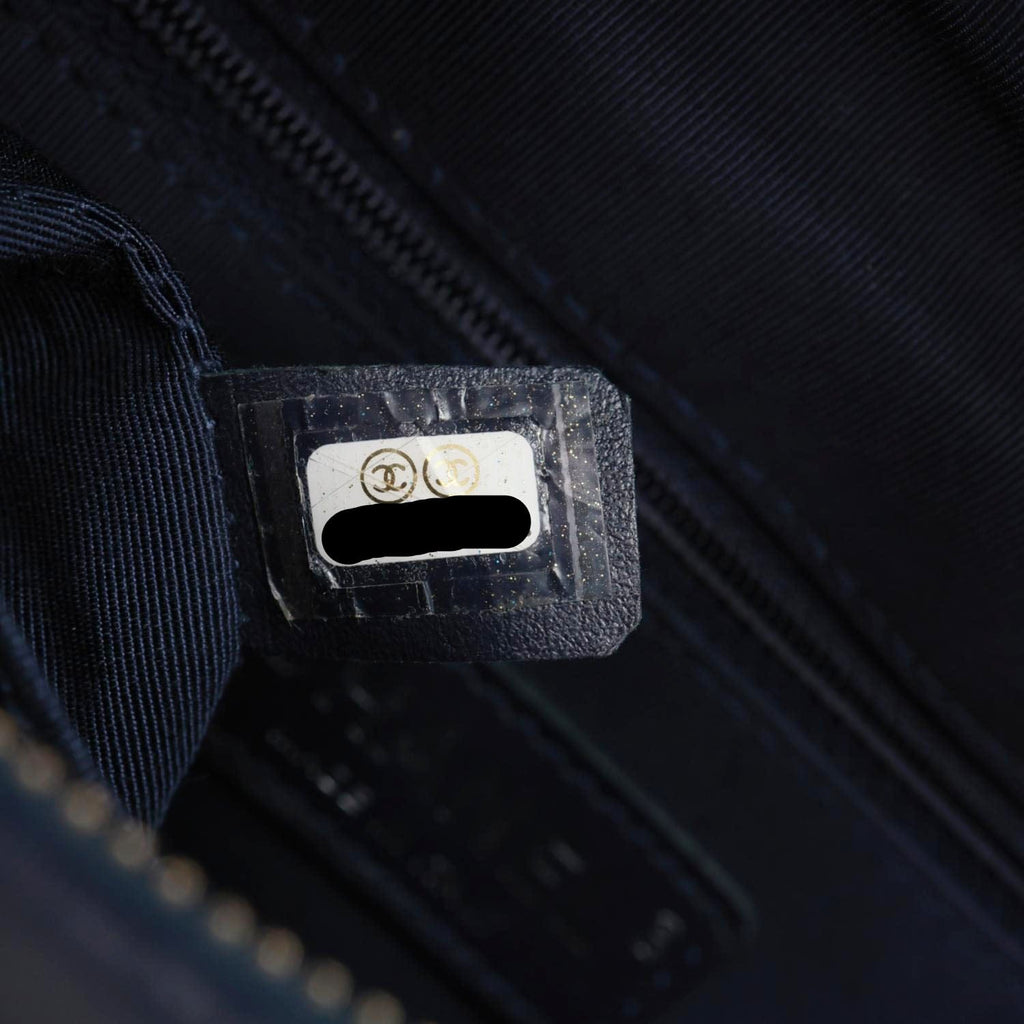 CHANEL Gabrielle Tweed Crossbody Bag Navy Blue