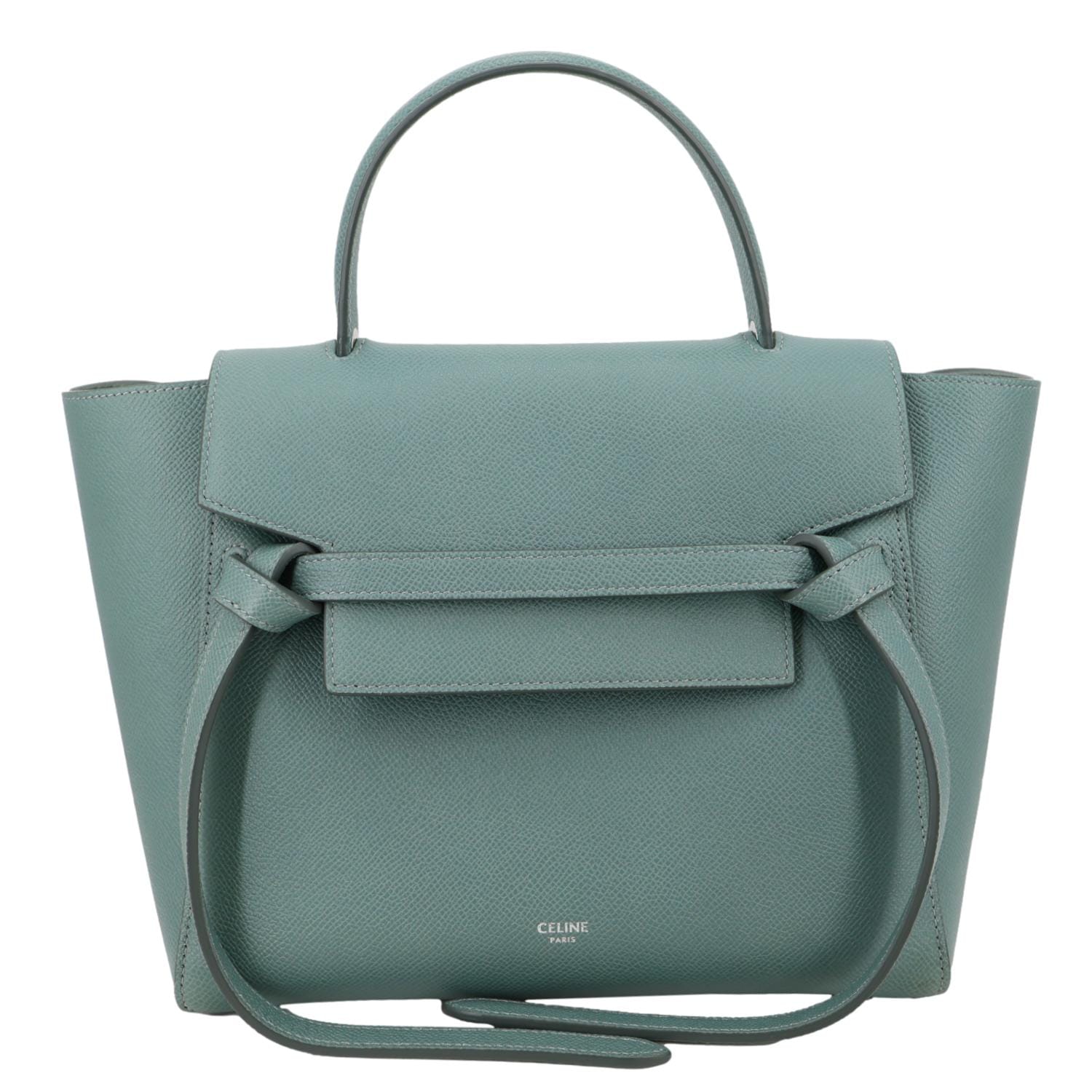 CELINE Micro Belt Grained Leather Shoulder Bag Sage Green