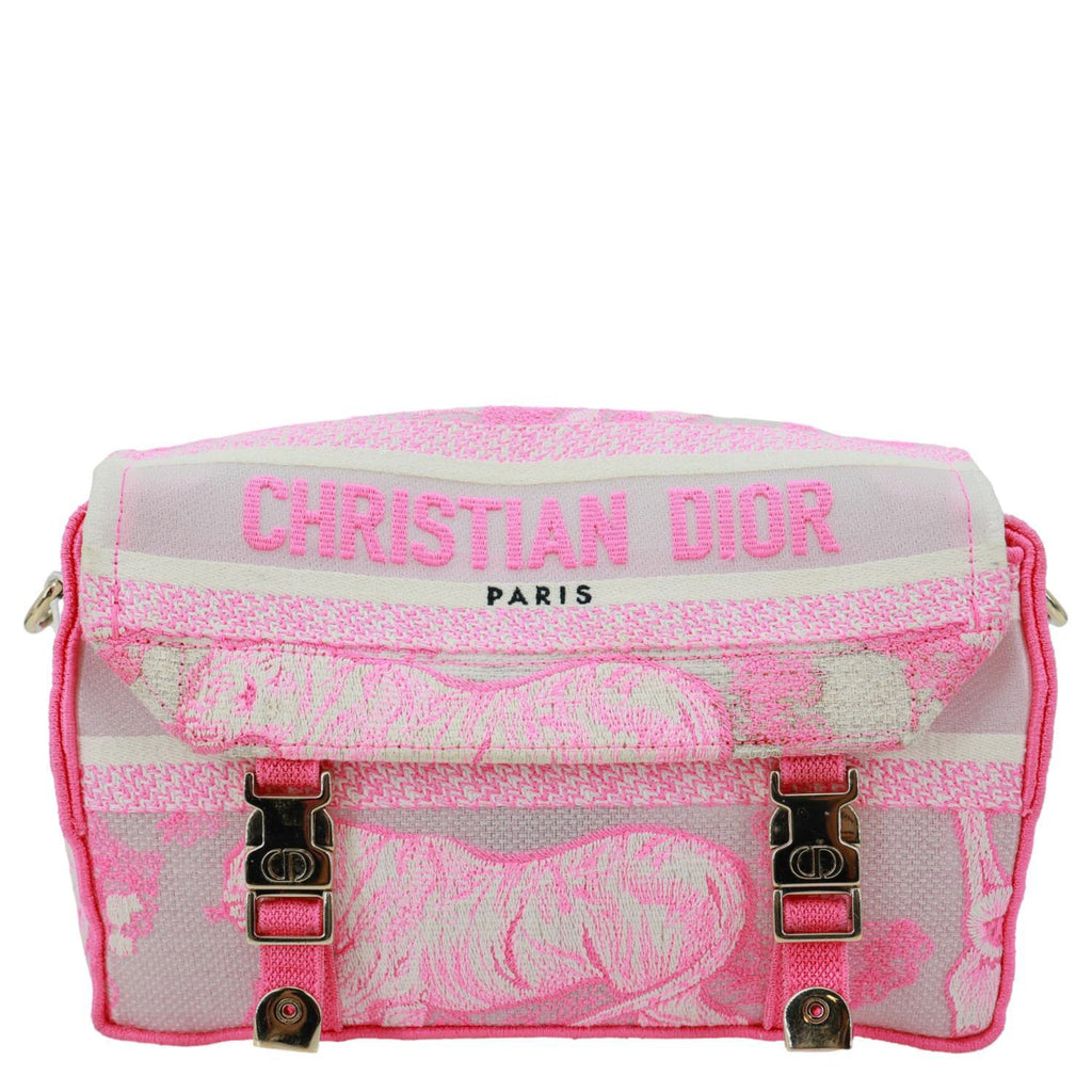 CHRISTIAN DIOR Diorcamp Toile de Jouy Embroidered Canvas Messenger Bag Pink