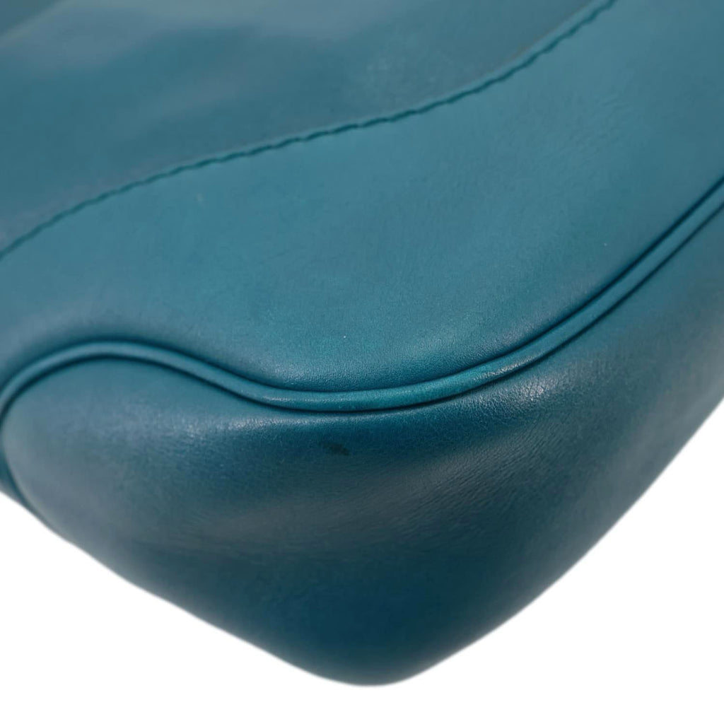 GUCCI Jackie Medium Leather Hobo Bag Teal 277520