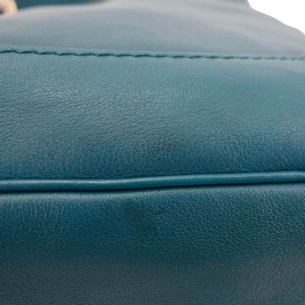 GUCCI Jackie Medium Leather Hobo Bag Teal 277520