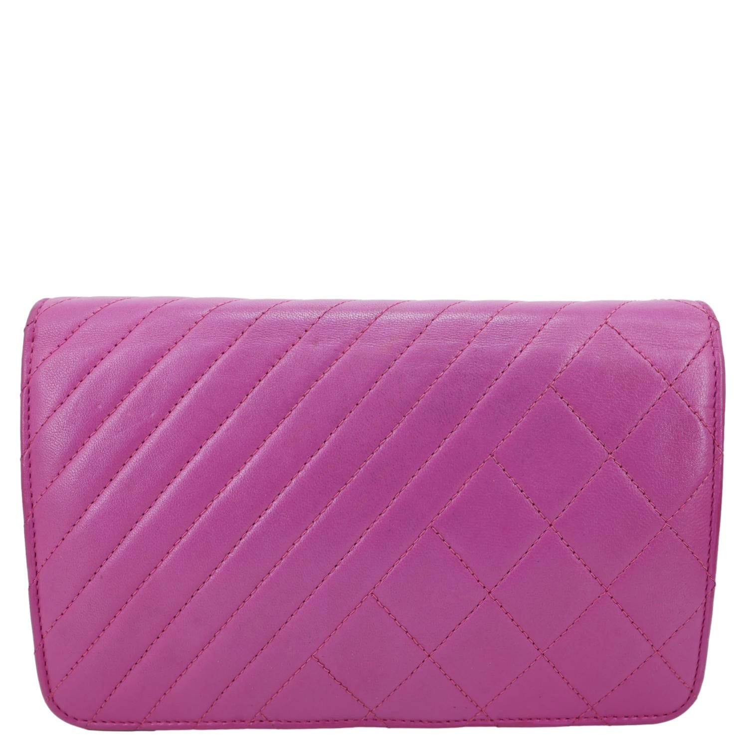 CHANEL Coco Boy Quilted Calfskin Leather Wallet On Chain Crossbody Bag Purple