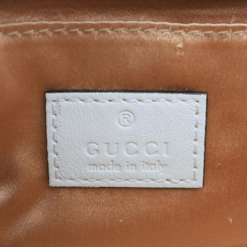 GUCCI Horsebit Quilted Lambskin Leather Chain Shoulder Bag White 764339