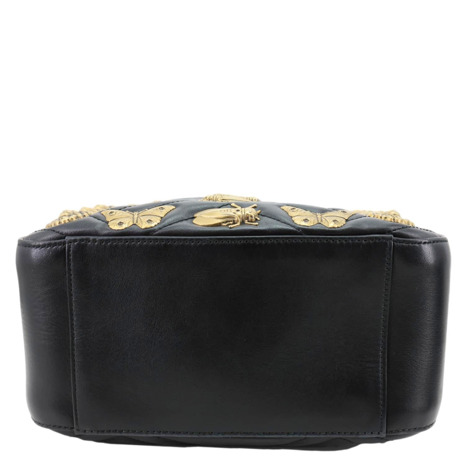 GUCCI GG Marmont Animal Studs Leather Backpack Black 476671