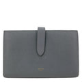 CELINE Strap Large Grained Calfskin Leather Wallet Grey