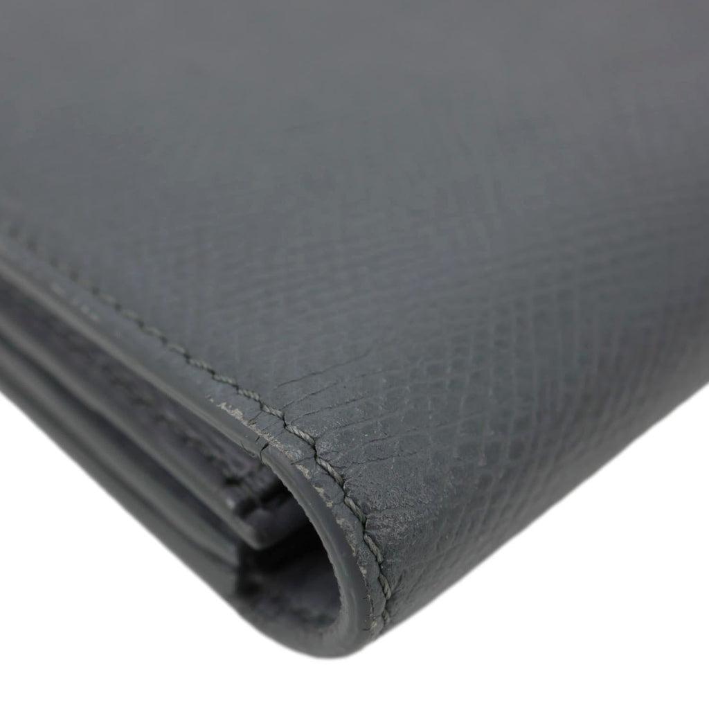 CELINE Strap Large Grained Calfskin Leather Wallet Grey