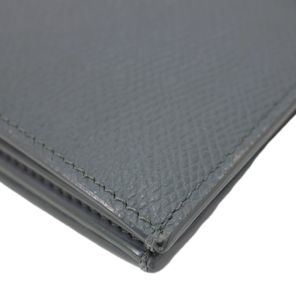 CELINE Strap Large Grained Calfskin Leather Wallet Grey