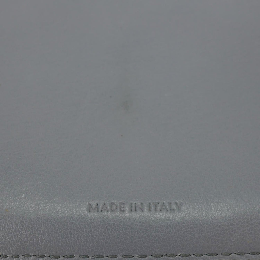 CELINE Strap Large Grained Calfskin Leather Wallet Grey