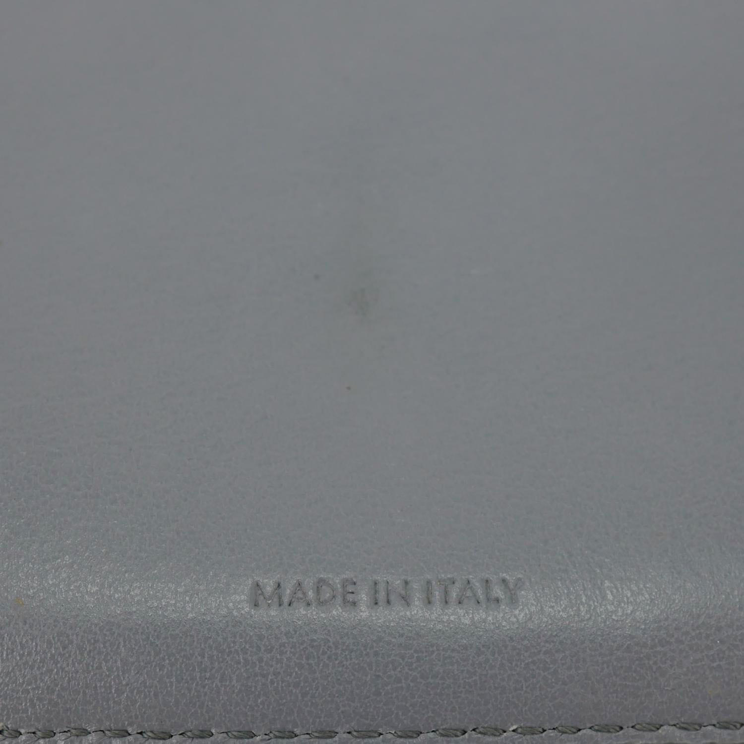 CELINE Strap Large Grained Calfskin Leather Wallet Grey