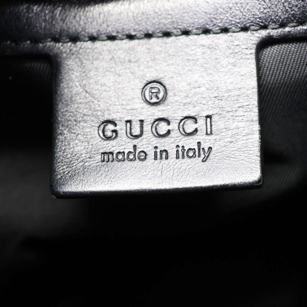 GUCCI L'Aveugle Par Amour Embroidered Techno Web Canvas Backpack Black 478327