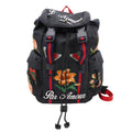 GUCCI L'Aveugle Par Amour Embroidered Techno Web Canvas Backpack Black 478327
