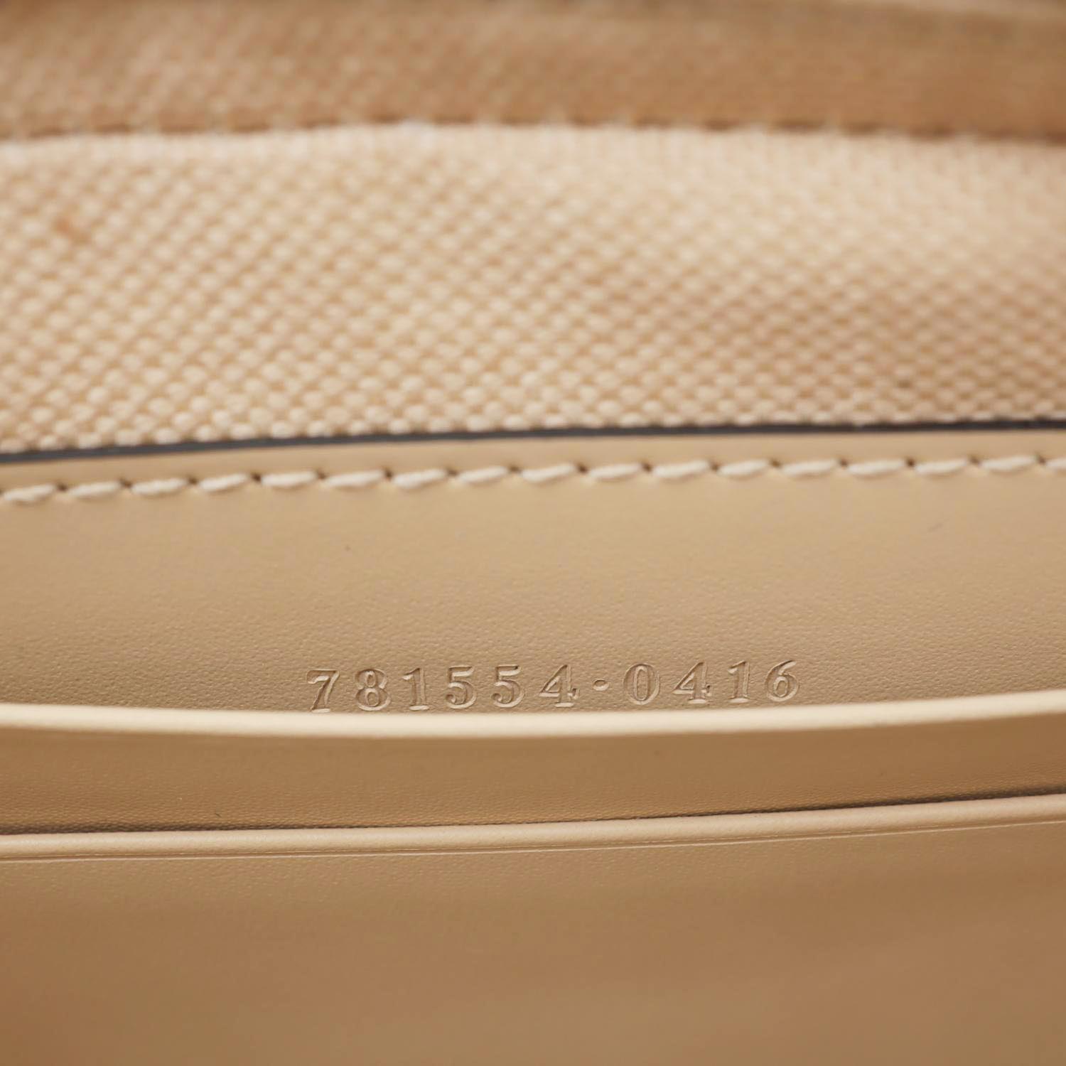 GUCCI Gilbert Mini Monogram Calfskin Leather Crossbody Bag Beige 781554