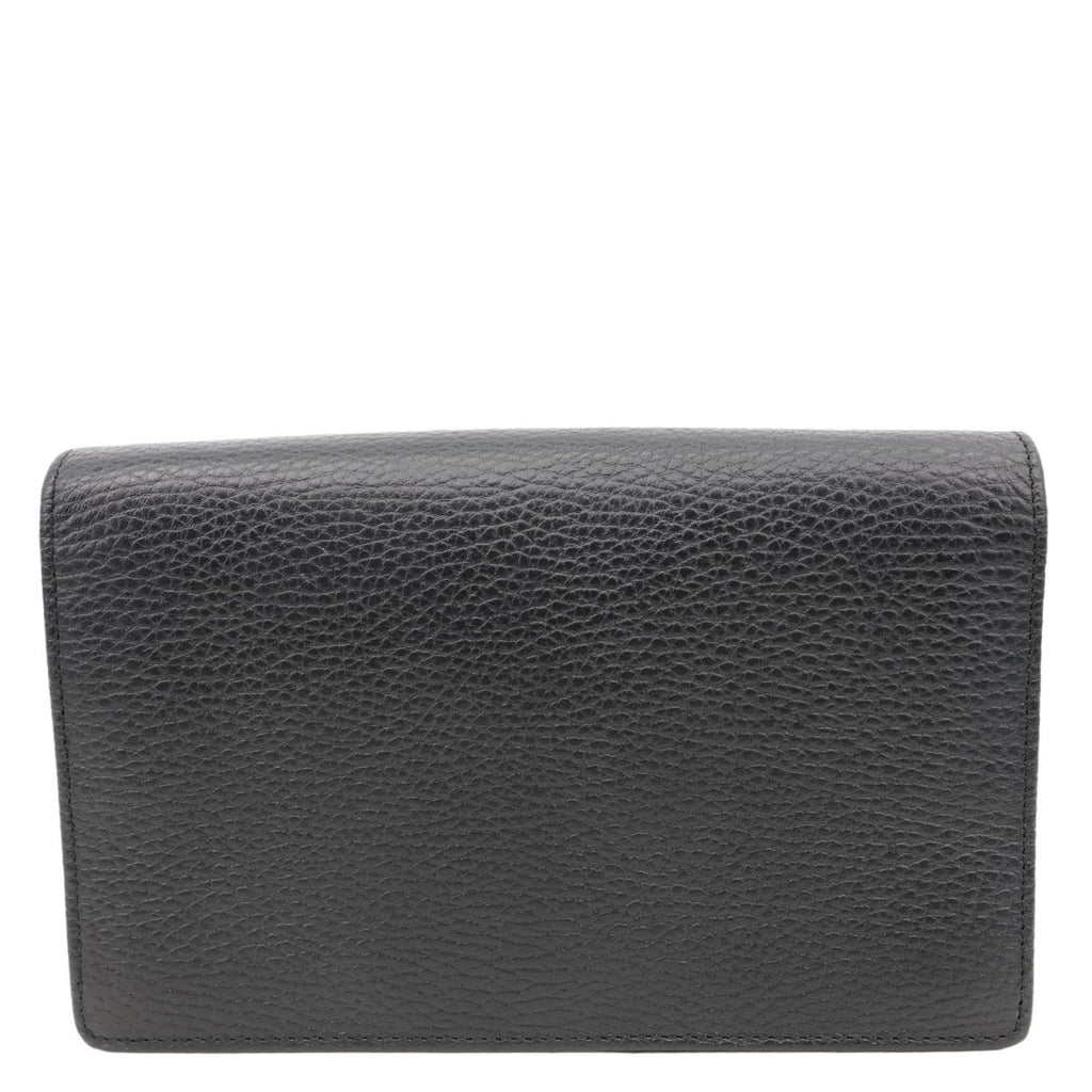 GUCCI GG Marmont WOC Leather Chain Crossbody Bag Black 497985