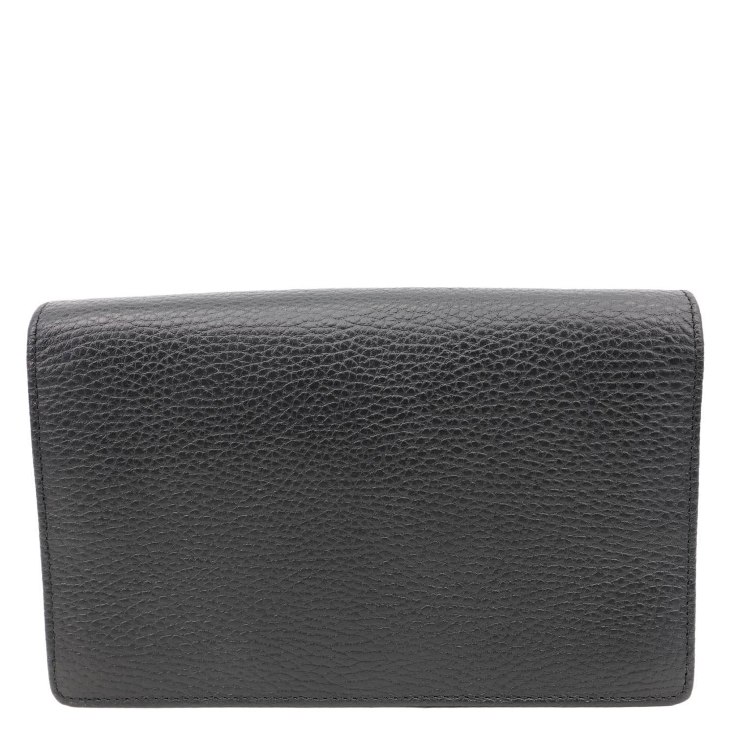GUCCI GG Marmont WOC Leather Chain Crossbody Bag Black 497985