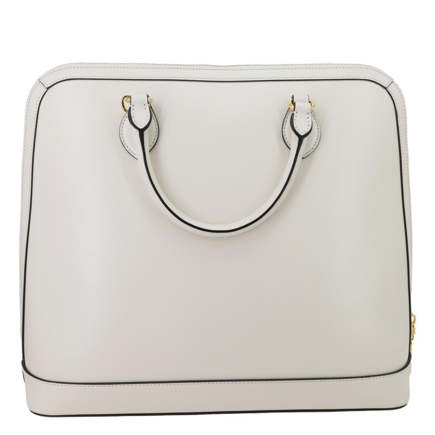 GUCCI Horsebit 1955 Leather Top Handle Crossbody Bag Off White 621640