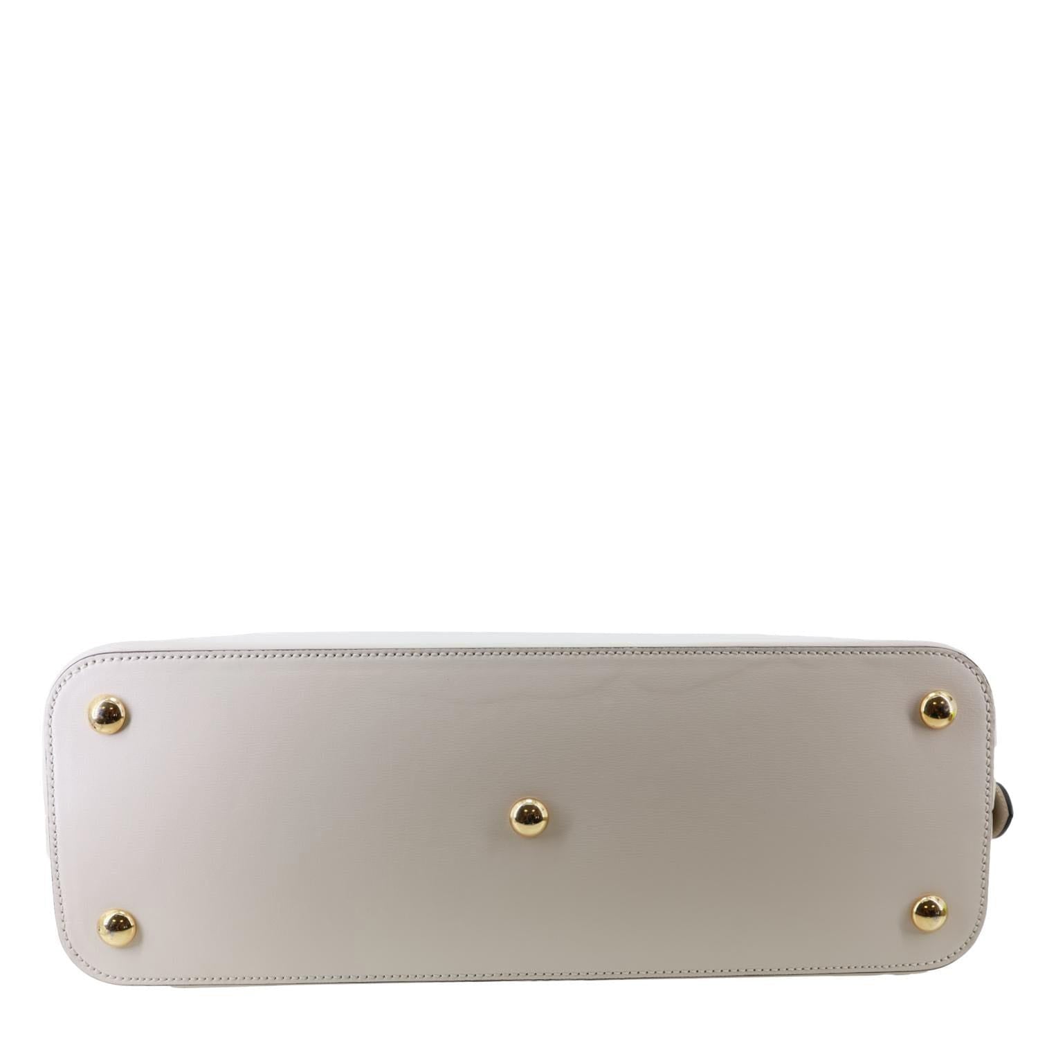 GUCCI Horsebit 1955 Leather Top Handle Crossbody Bag Off White 621640
