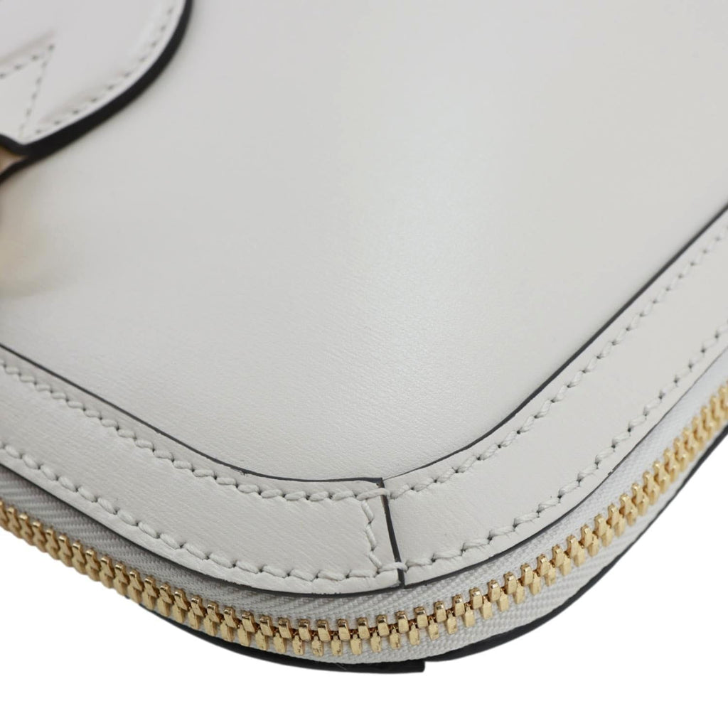 GUCCI Horsebit 1955 Leather Top Handle Crossbody Bag Off White 621640
