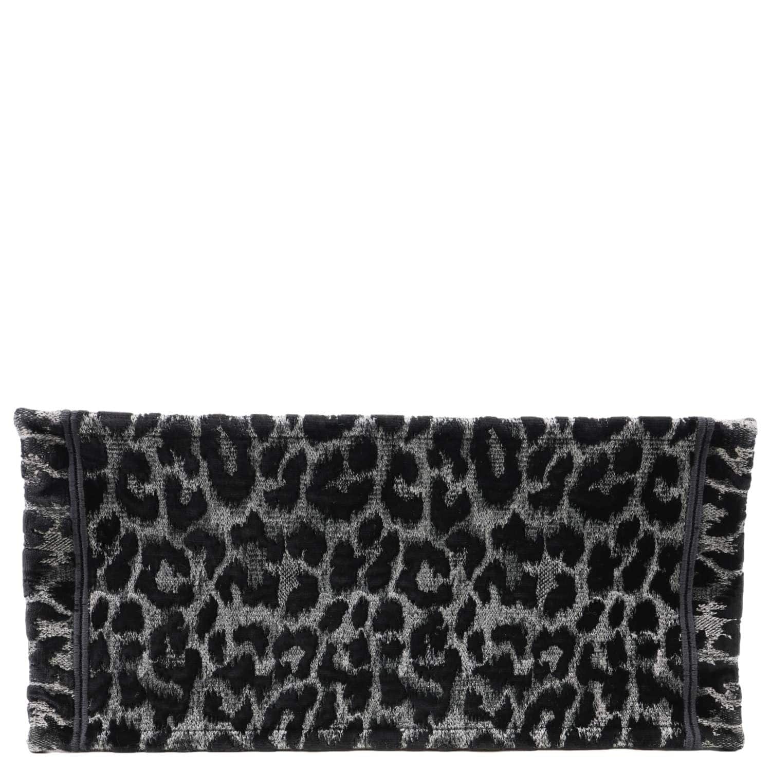 CHRISTIAN DIOR Book Medium Leopard Mizza Embroidered Tote Bag Black