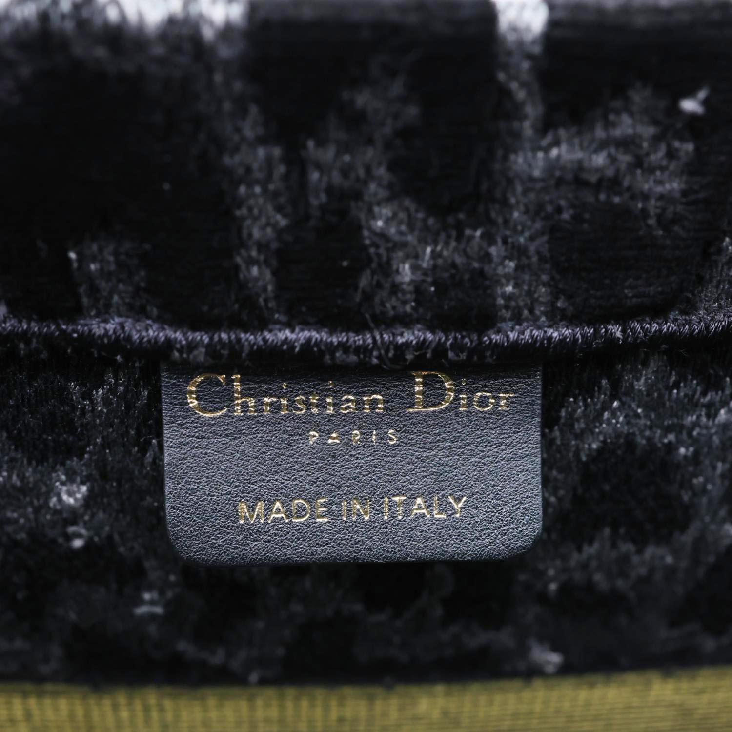CHRISTIAN DIOR Book Medium Leopard Mizza Embroidered Tote Bag Black