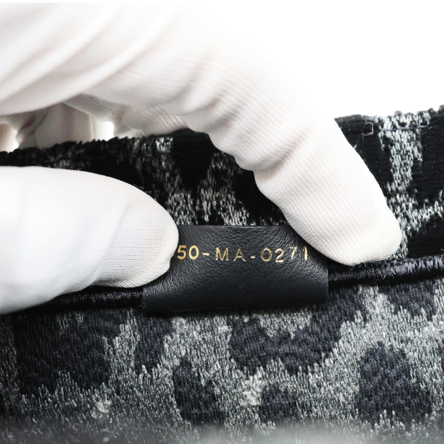 CHRISTIAN DIOR Book Medium Leopard Mizza Embroidered Tote Bag Black