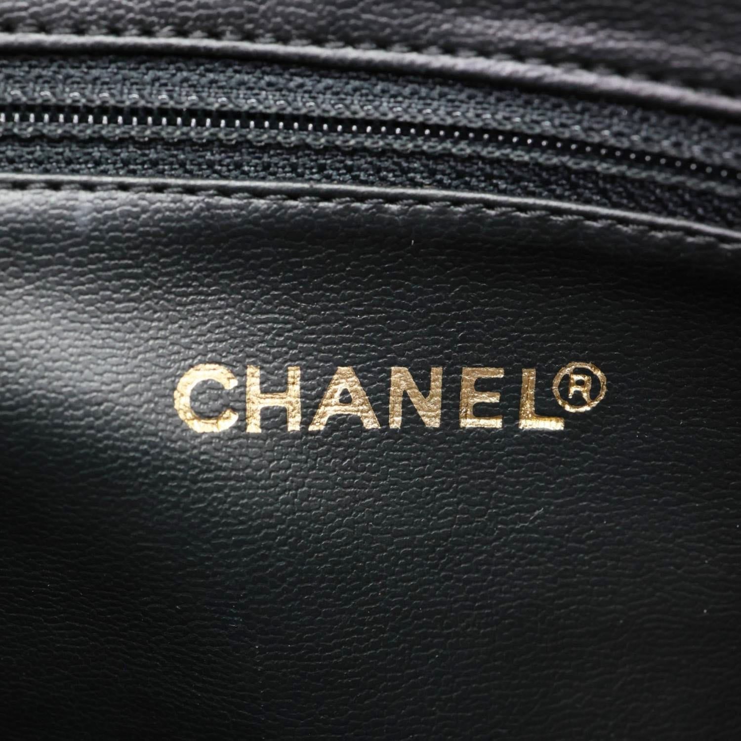 CHANEL Triple CC Lambskin Caviar Leather Shoulder Bag Black