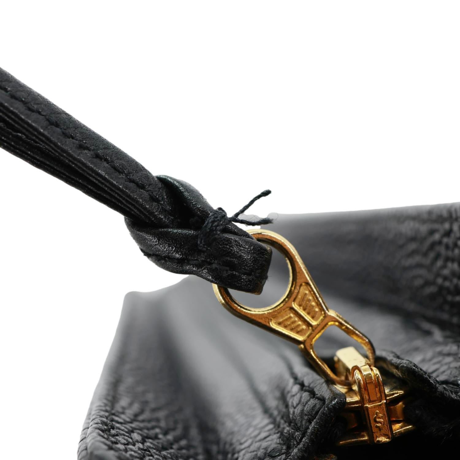 CHANEL Triple CC Lambskin Caviar Leather Shoulder Bag Black