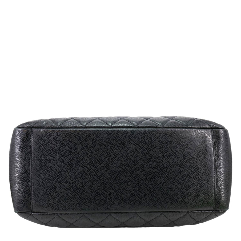 CHANEL Grand Shopping Quilted Caviar Leather Tote Bag Black