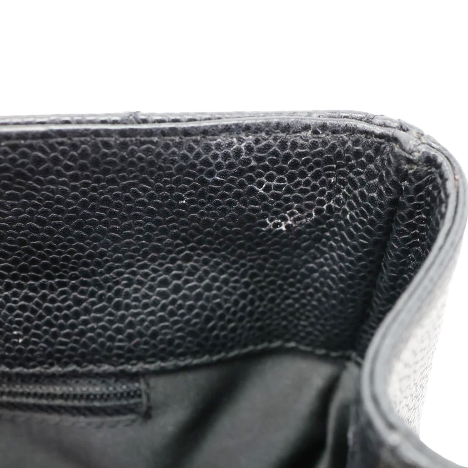 CHANEL Grand Shopping Quilted Caviar Leather Tote Bag Black