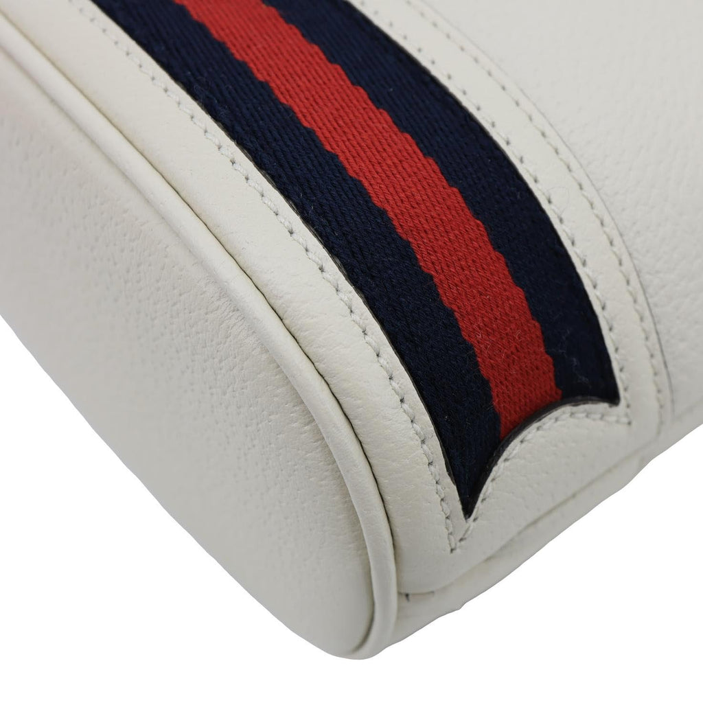 GUCCI GG Ophidia Leather Bucket Crossbody Bag Off White 610846