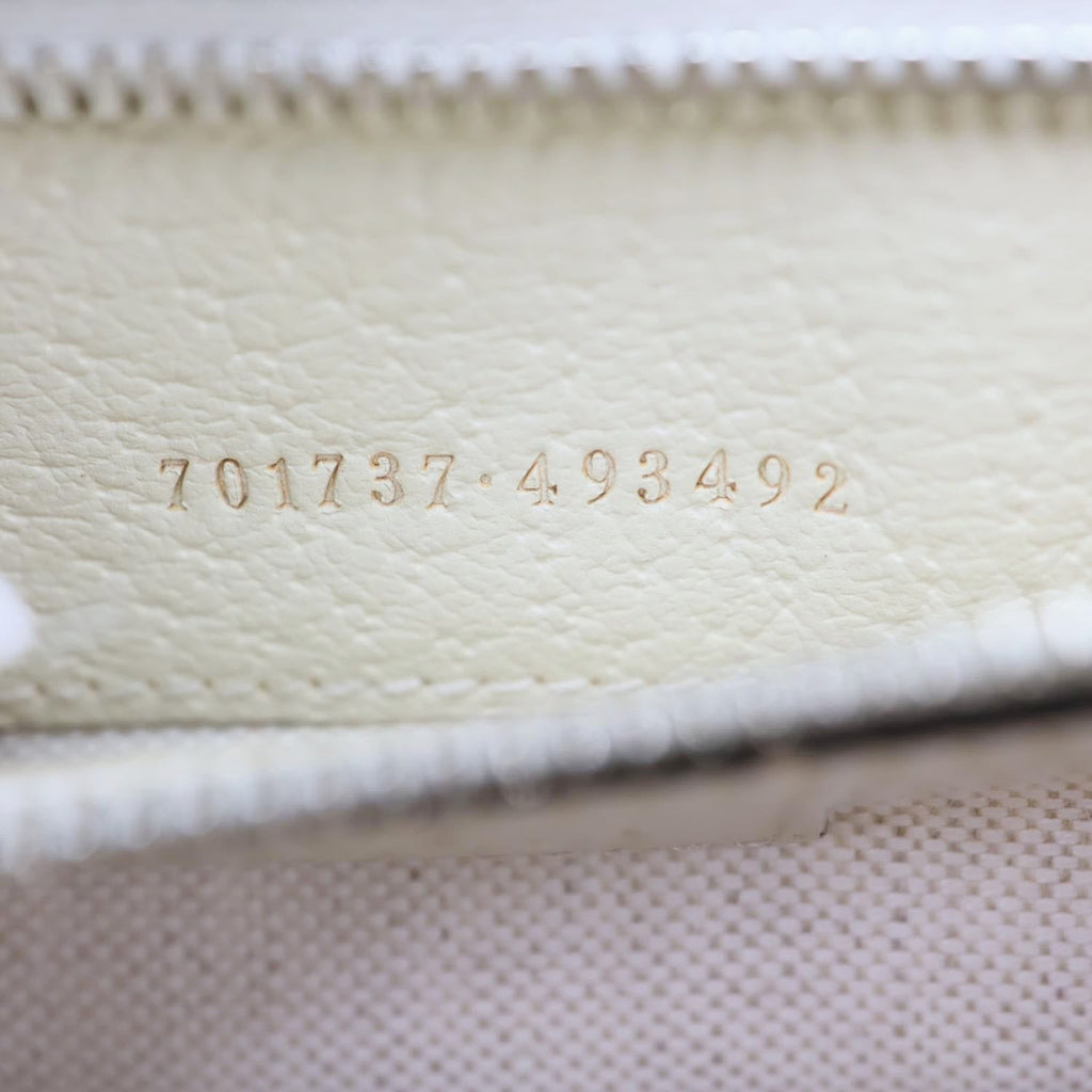 GUCCI Interlocking GG Canvas Web Satchel Bag White 701737