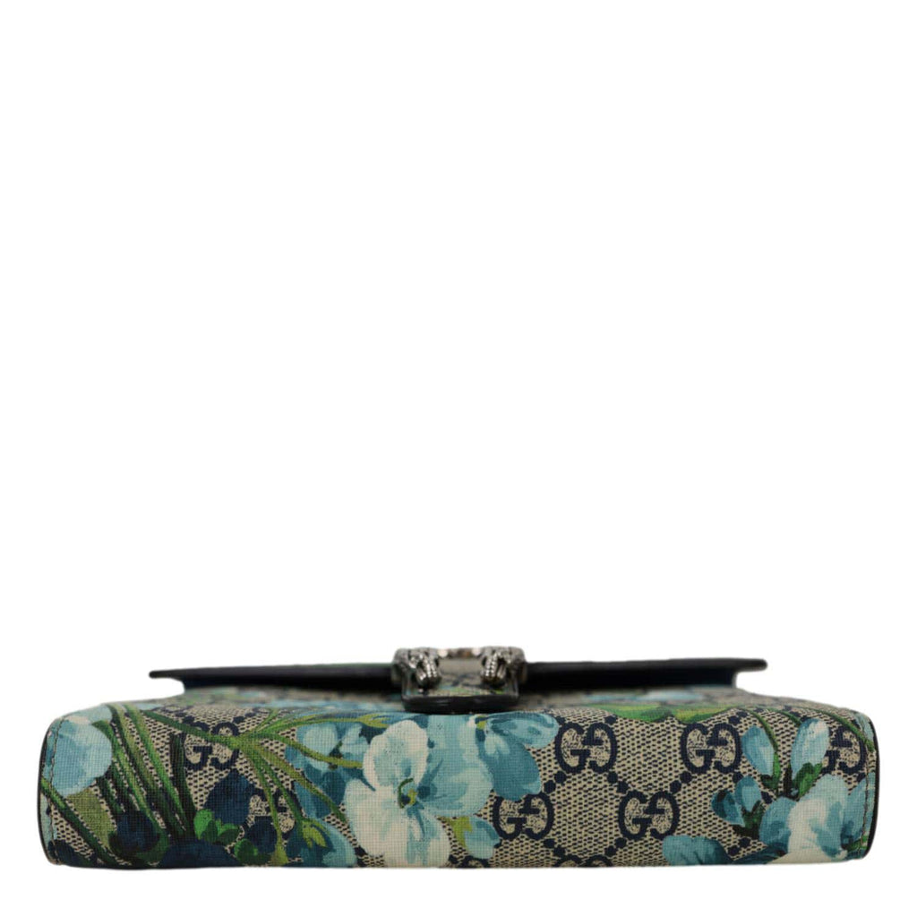 GUCCI Dionysus Blooms GG Supreme Crossbody Chain Wallet Blue 401231