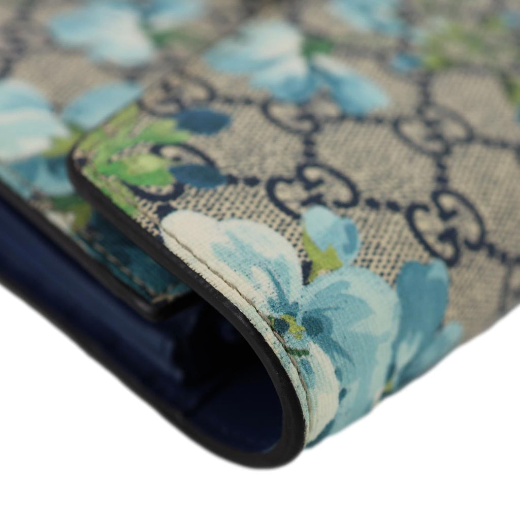 GUCCI Dionysus Blooms GG Supreme Crossbody Chain Wallet Blue 401231