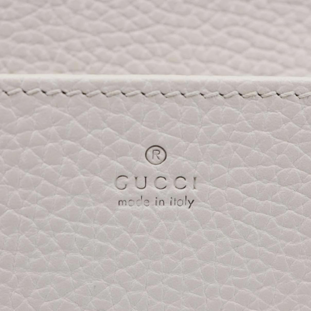 GUCCI Interlocking G Leather Chain Wallet Beige 746056