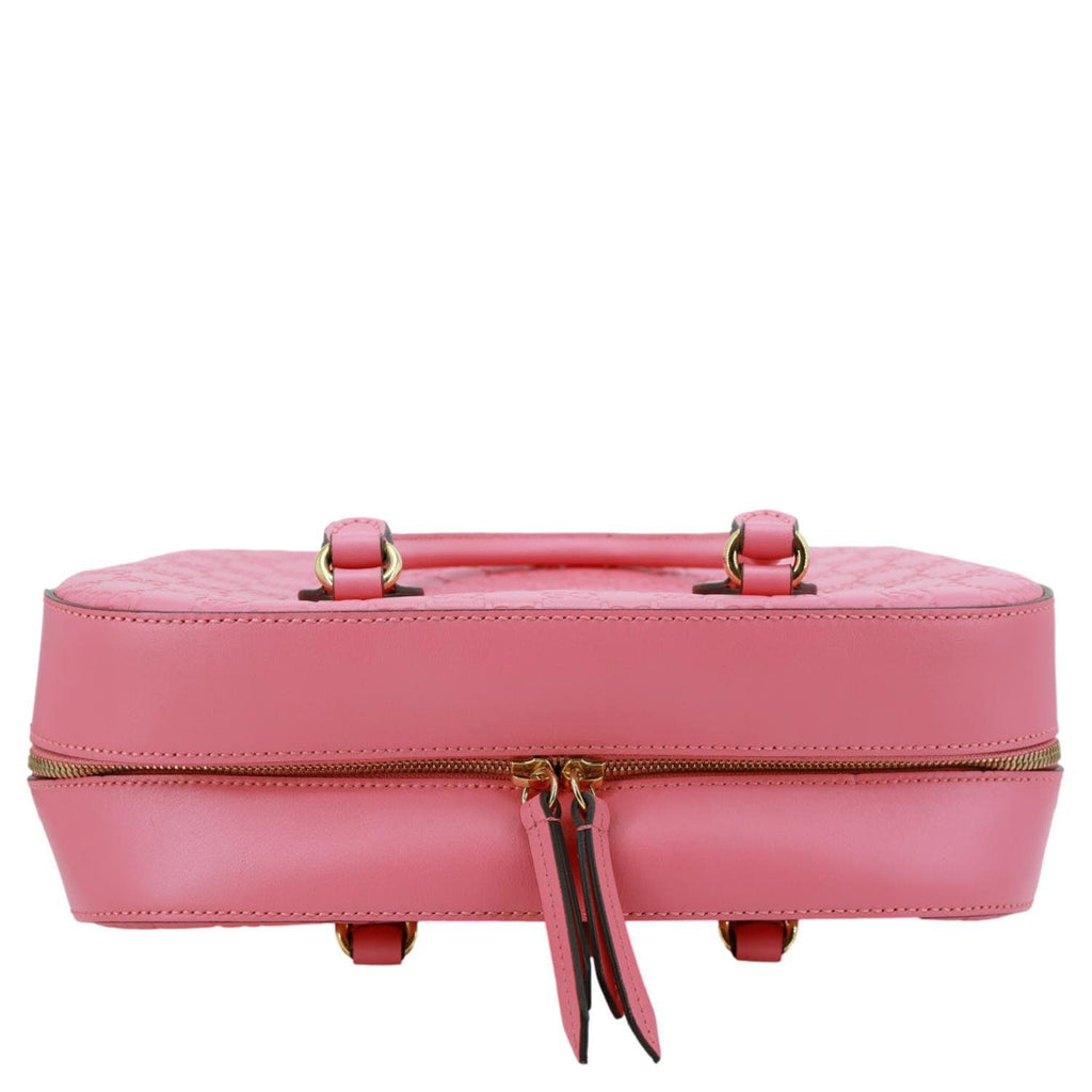 GUCCI GG Signature Leather Boston Bag Pink 428225