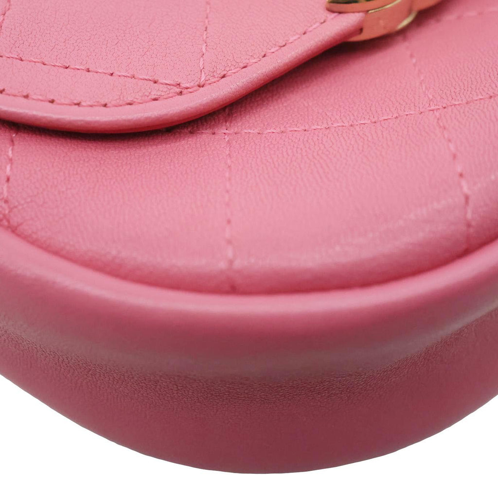 CHANEL CC Casual Trip Quilted Leather Messenger Bag Pink