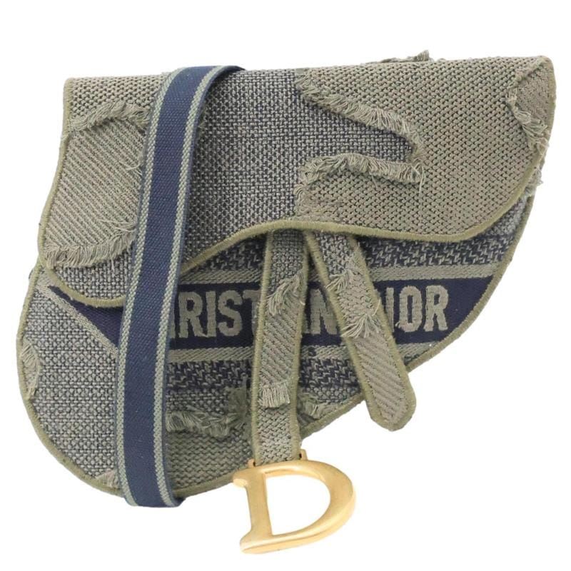 CHRISTIAN DIOR Saddle Embroidered Camouflage Canvas Belt Bag Green