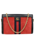 GUCCI Ophidia Small Suede Chain Shoulder Bag Red 503877