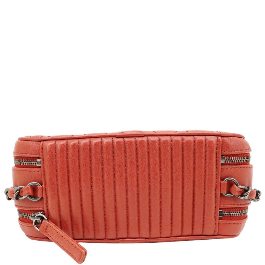 CHANEL Coco Boy Small Quilted Lambskin Camera Case Crossbody Bag Red