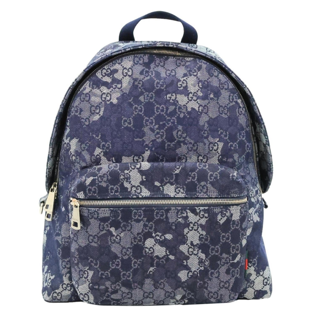 GUCCI GG Denim Backpack Navy Blue 849008