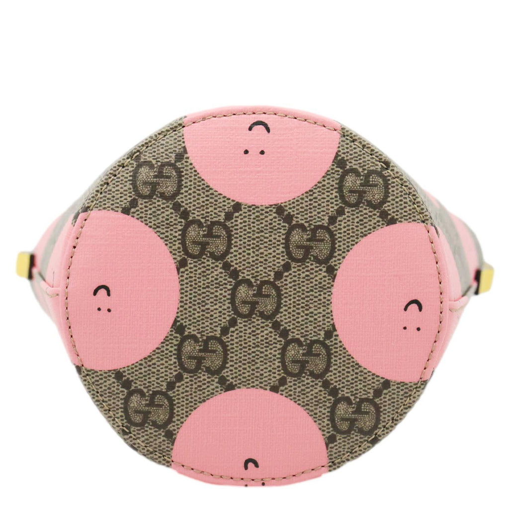 GUCCI Children's Printed GG Supreme Canvas Bucket Bag Beige 752356
