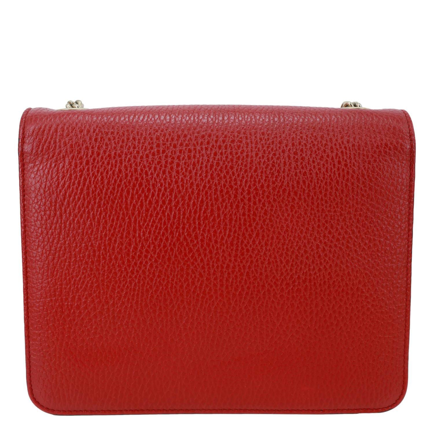 GUCCI Interlocking GG Small Dollar Calfskin Leather Crossbody Bag Red 510304