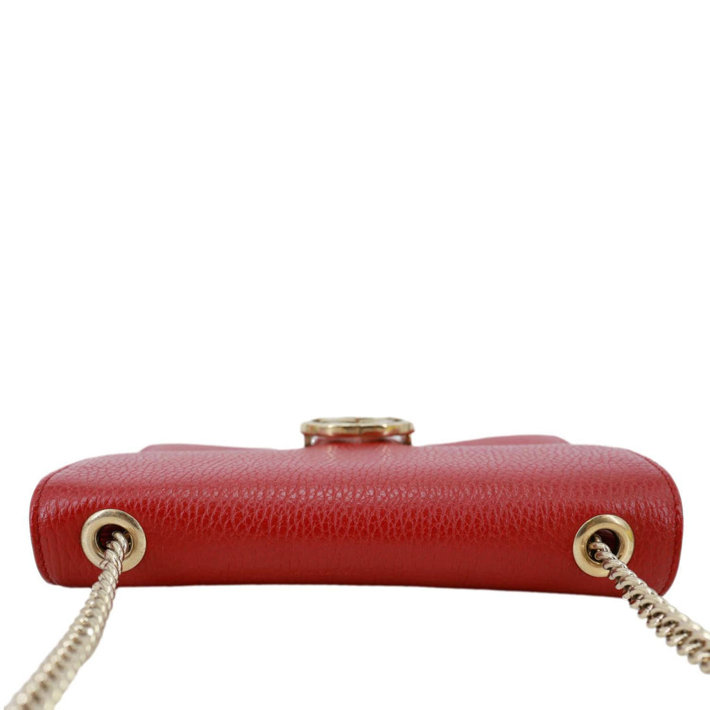GUCCI Interlocking GG Small Dollar Calfskin Leather Crossbody Bag Red 510304