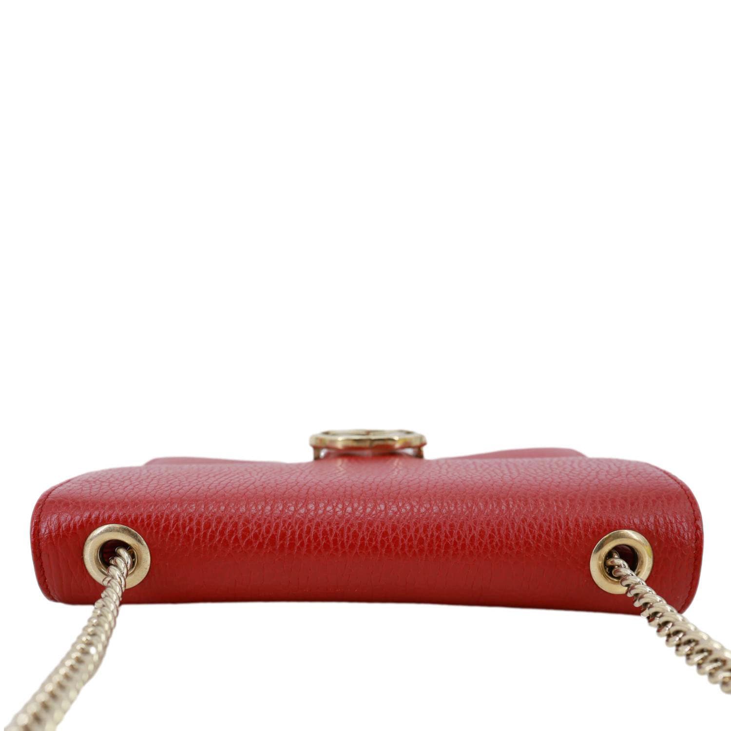 GUCCI Interlocking GG Small Dollar Calfskin Leather Crossbody Bag Red 510304