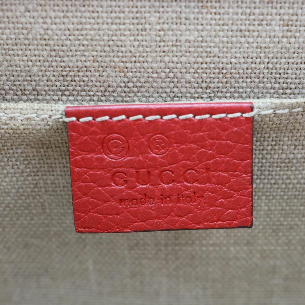 GUCCI Interlocking GG Small Dollar Calfskin Leather Crossbody Bag Red 510304