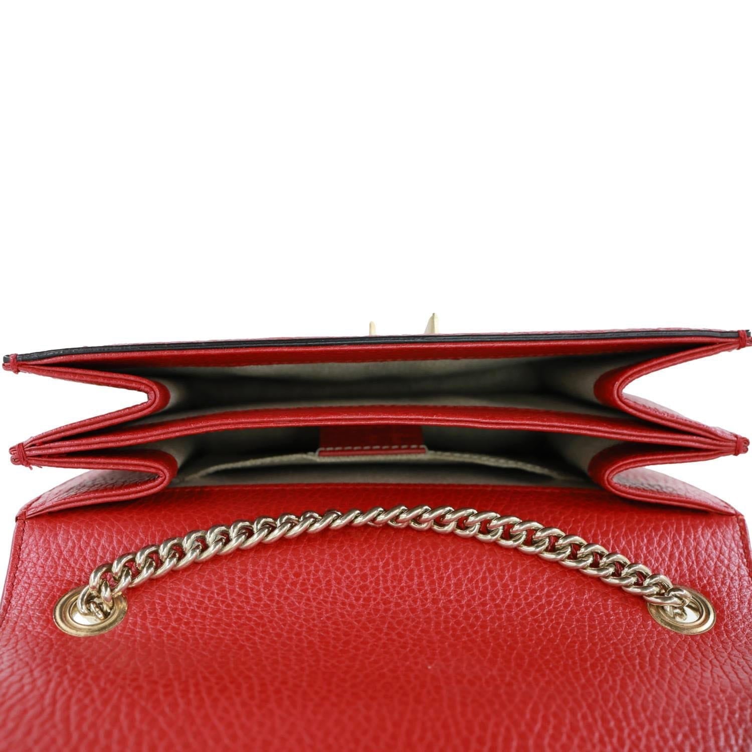 GUCCI Interlocking GG Small Dollar Calfskin Leather Crossbody Bag Red 510304