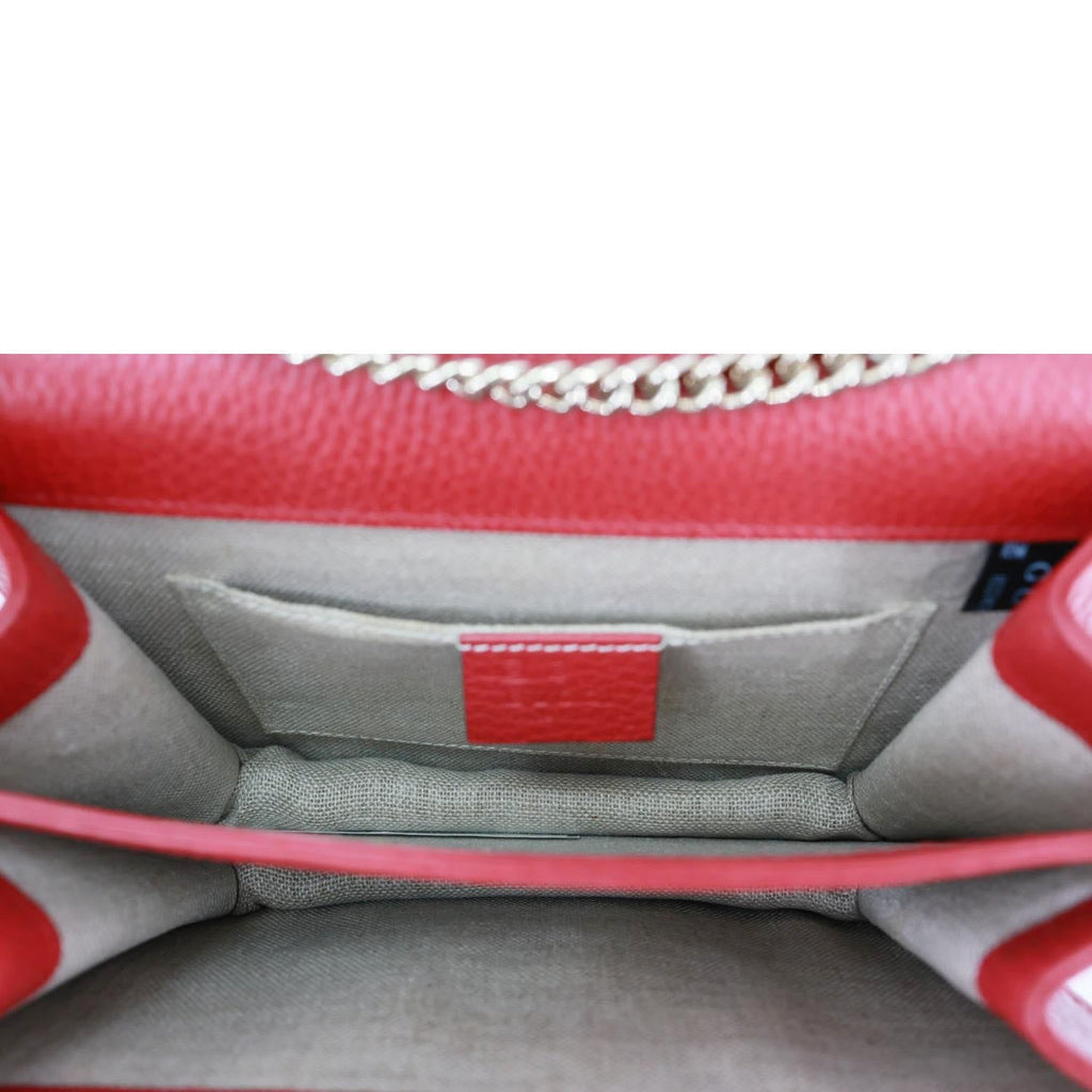 GUCCI Interlocking GG Small Dollar Calfskin Leather Crossbody Bag Red 510304