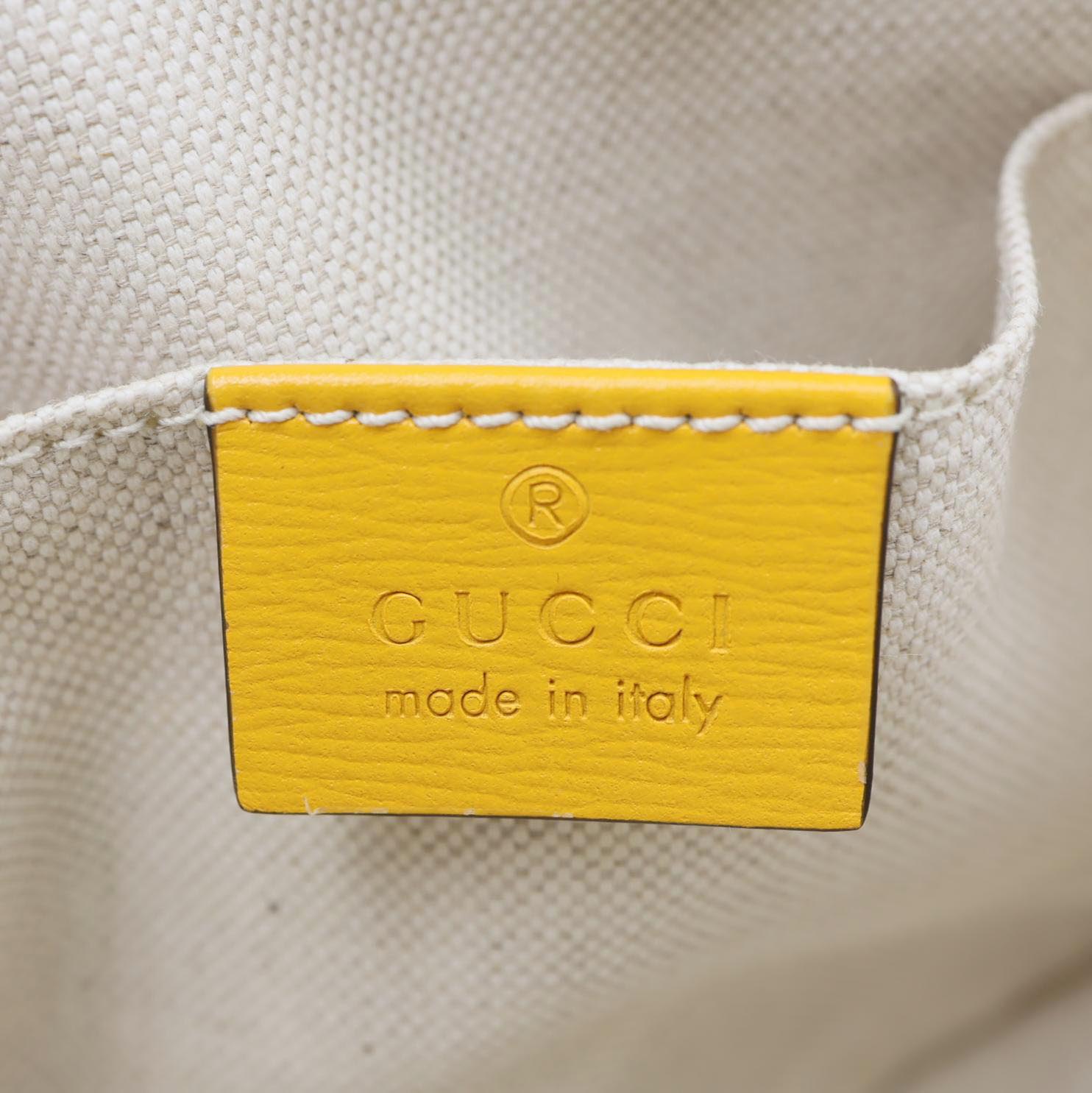 GUCCI Horsebit 1955 Mini Leather Crossbody Bag Yellow 640716