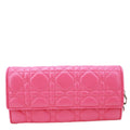 CHRISTIAN DIOR Lady Dior Quilted Cannage Leather Wallet On Chain Pink