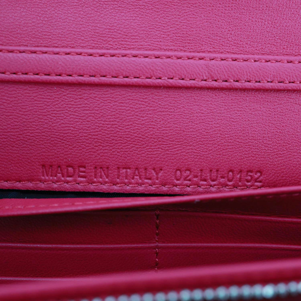CHRISTIAN DIOR Lady Dior Quilted Cannage Leather Wallet On Chain Pink