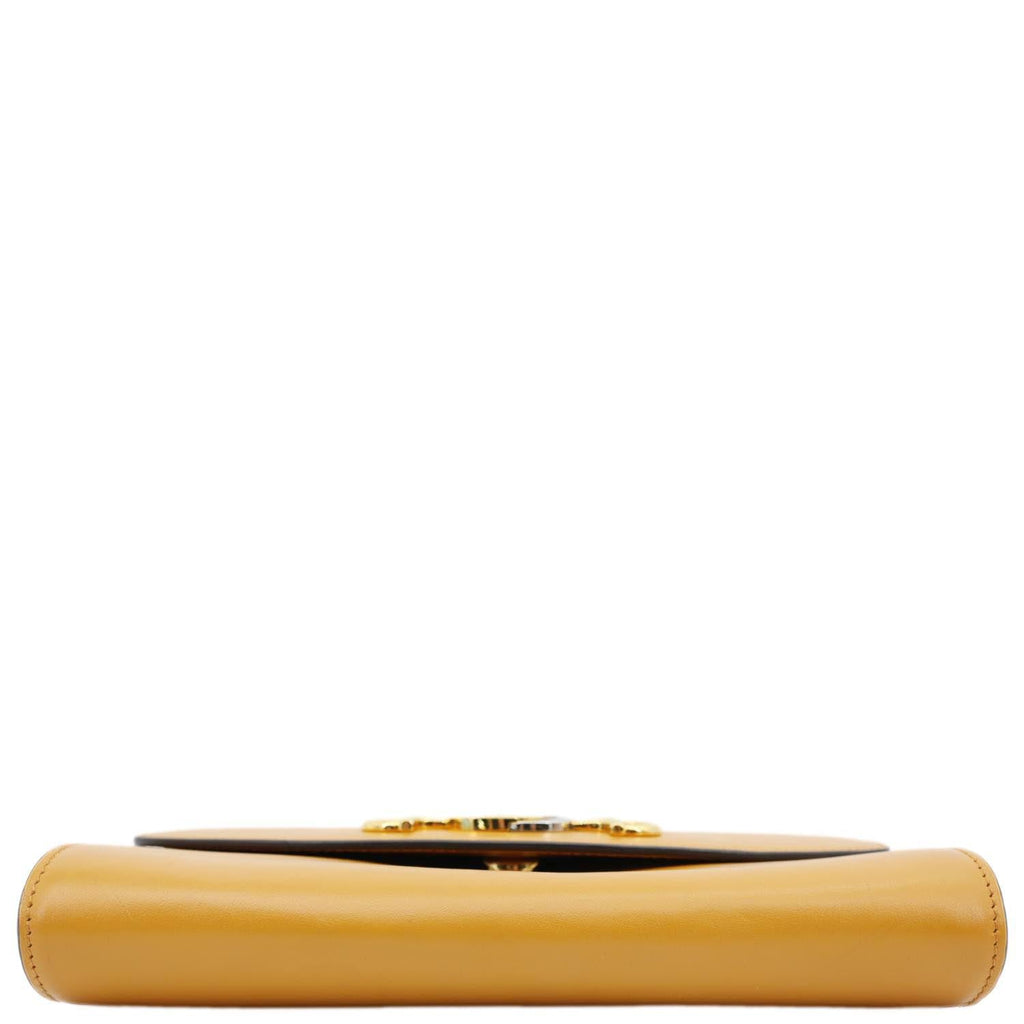 GUCCI Zumi Flap Smooth Leather Shoulder Bag Yellow 572375